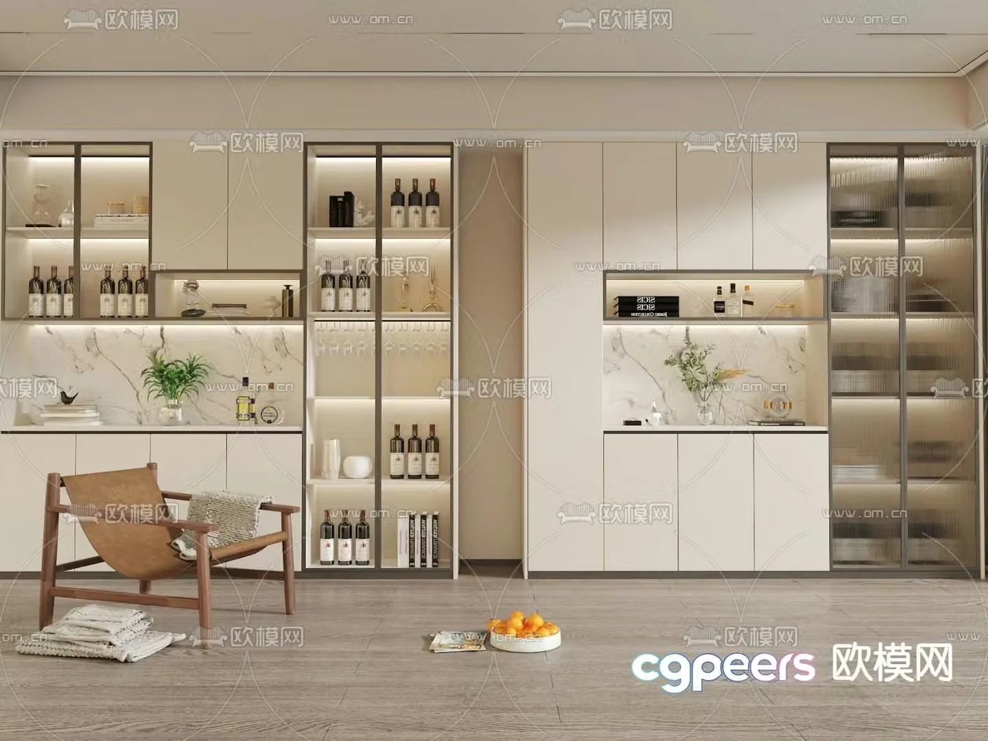 Modern wine cabinet 3d model
