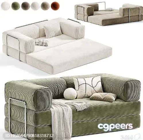 Modern Corduroy Sofa 3D Model – 11677 – VRAY Render