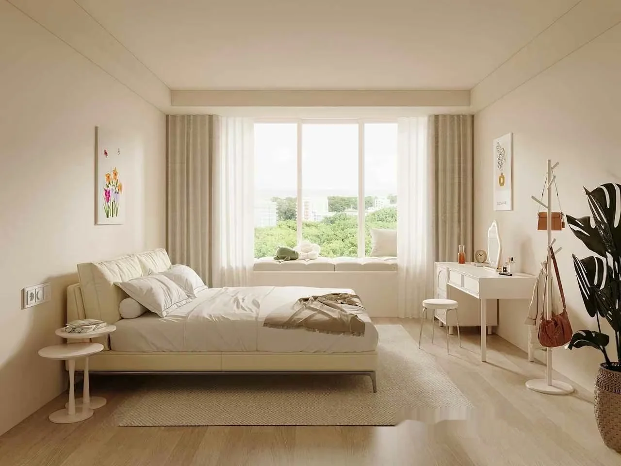Modern White Bedroom 3D Model – 4489 – CORONA Render