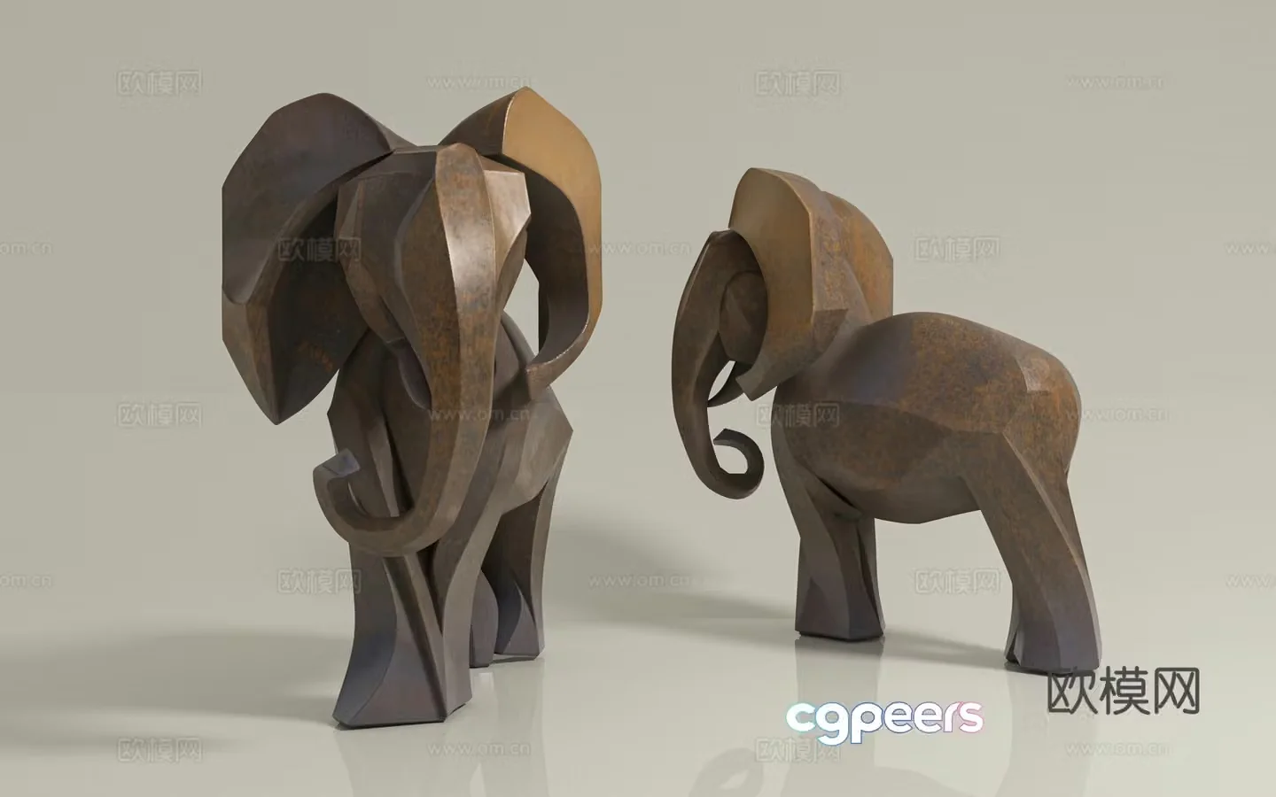 Elephant sculpture animal sculpture metal sculpture sculpture ornaments creative abstract art ornaments text 3d model