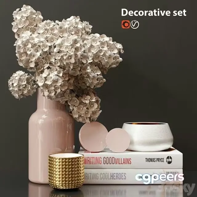 3ds Max Free – Decorative set (pink)