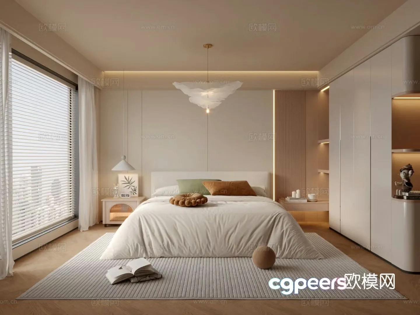 Cream style bedroom master bedroom 3d model