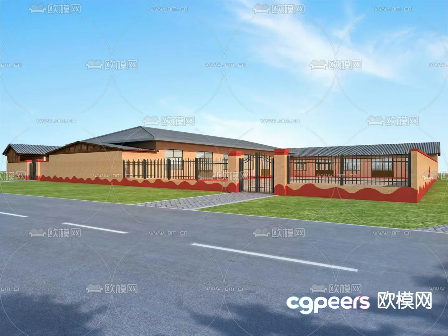 Rural Landscape Renovation Road Landscape 3D Model