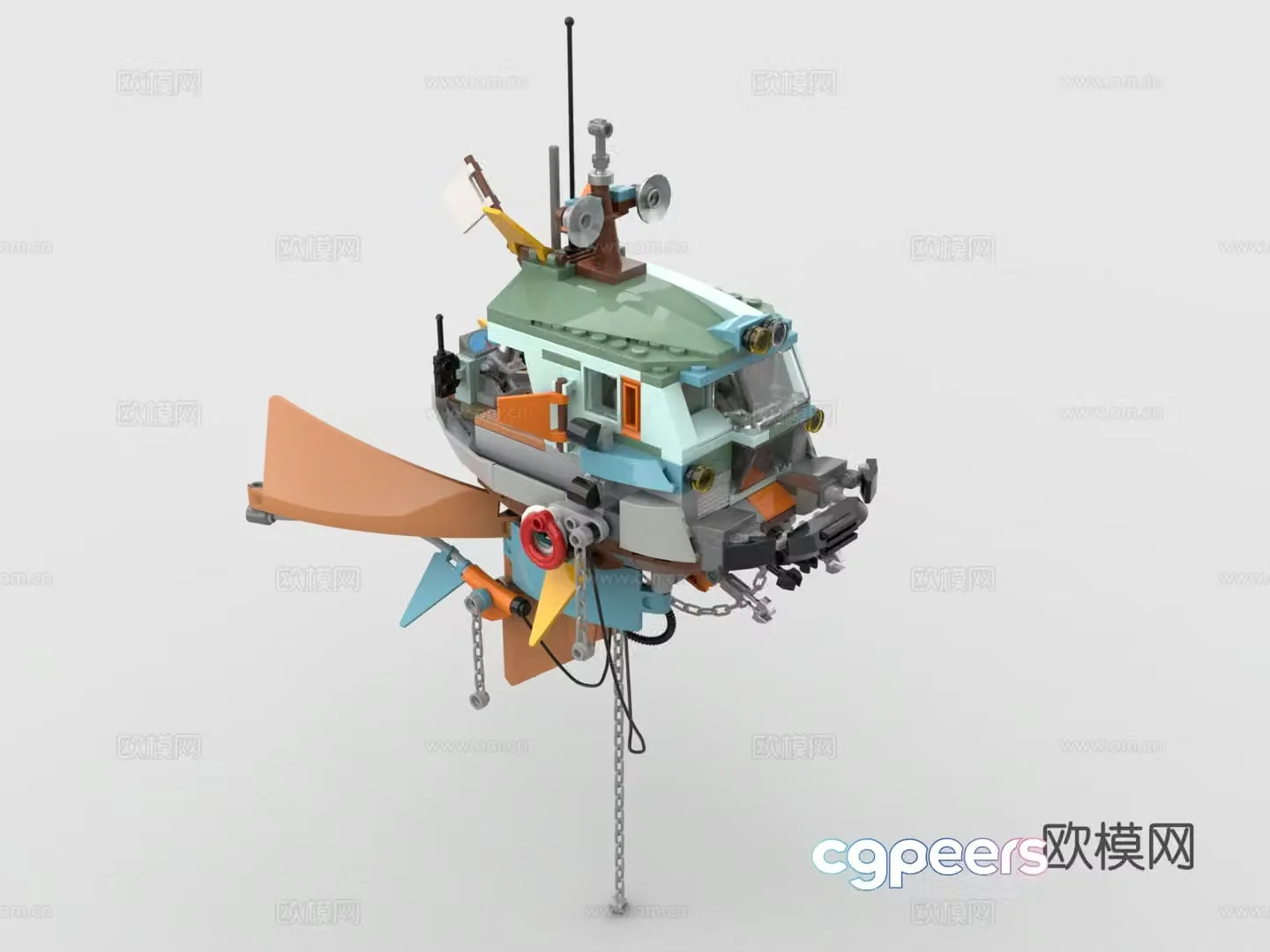 LEGO LEGO Toys Building Blocks Airship Boat Steampunk 3D Model