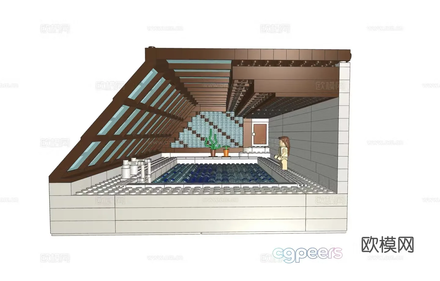 LEGO LEGO Toys Building Blocks Japanese Indoor Swimming Pool 3D Model
