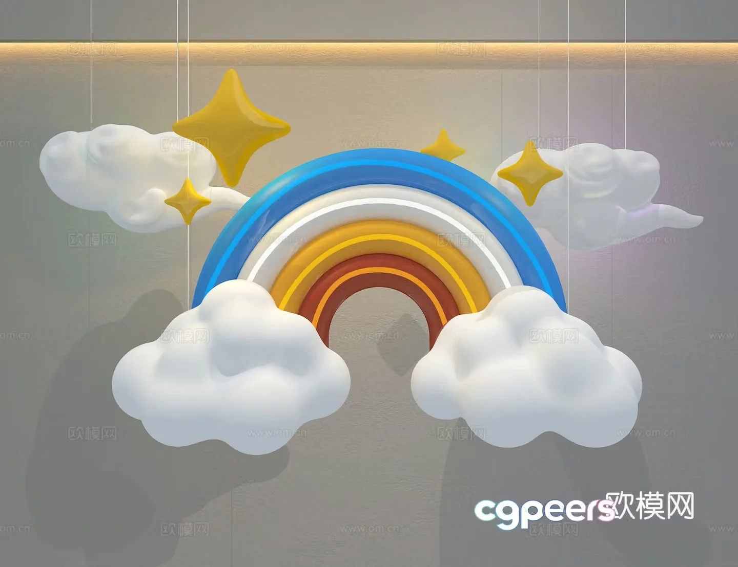 Rainbow Chandelier Children’s Lighting 3D Model