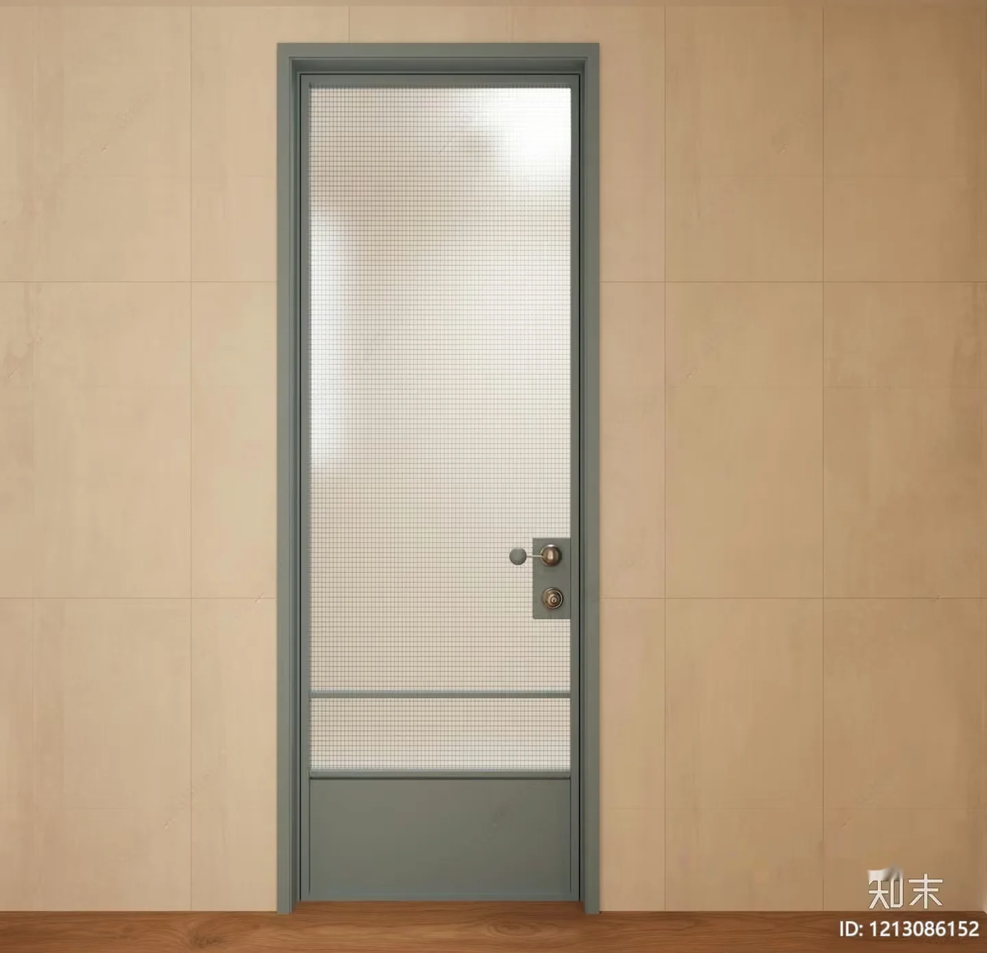 Grey Door With A Grid Pattern 3D Model – 20052 – VRAY Render