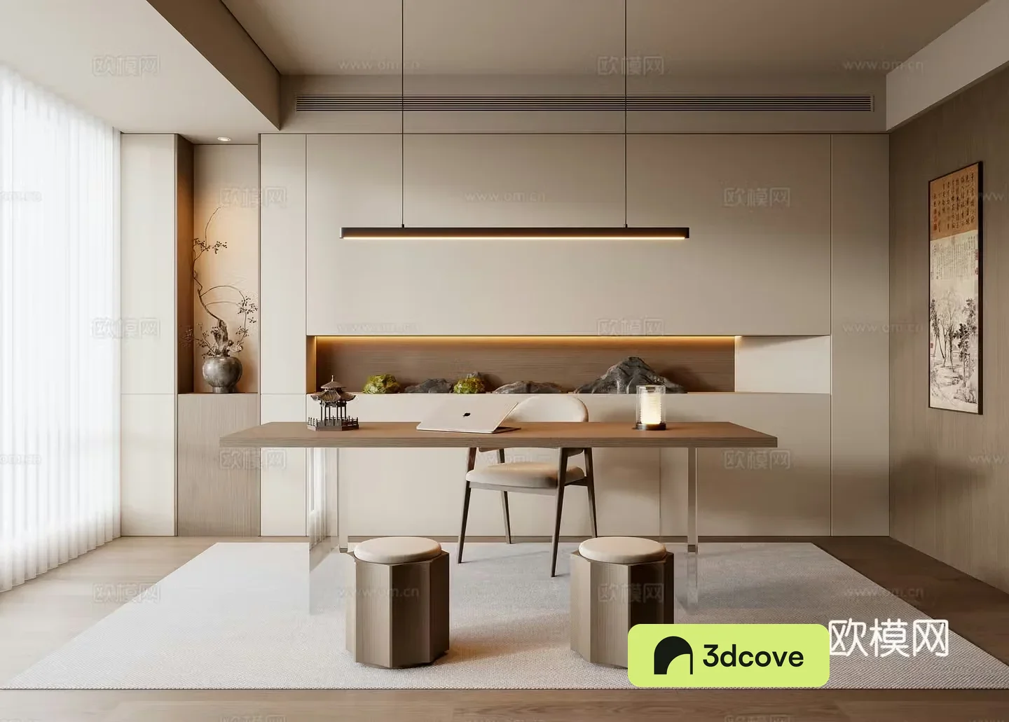 New Chinese style study room
