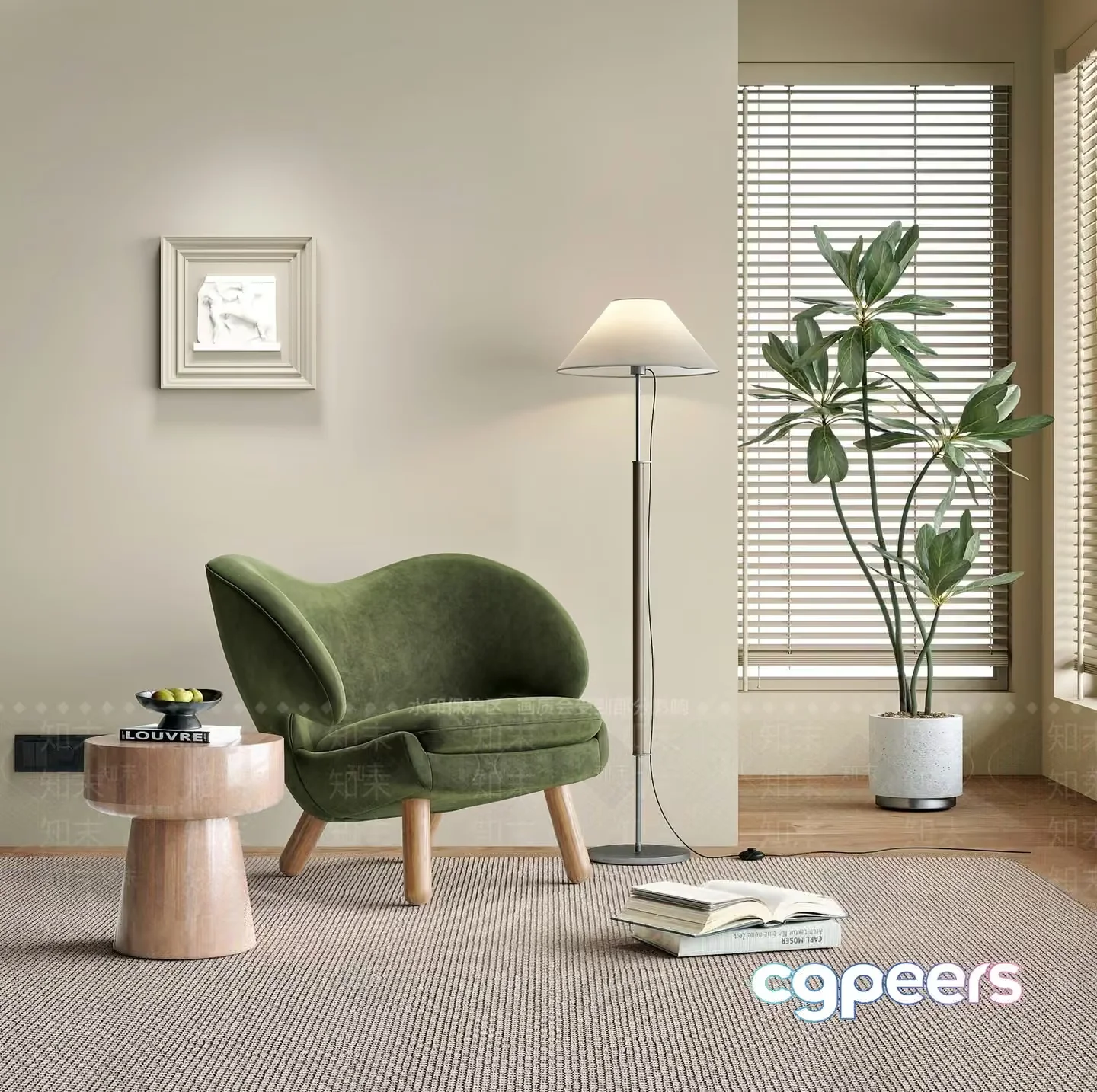 Modern Living Room 3D Model – 2943 – VRAY Render