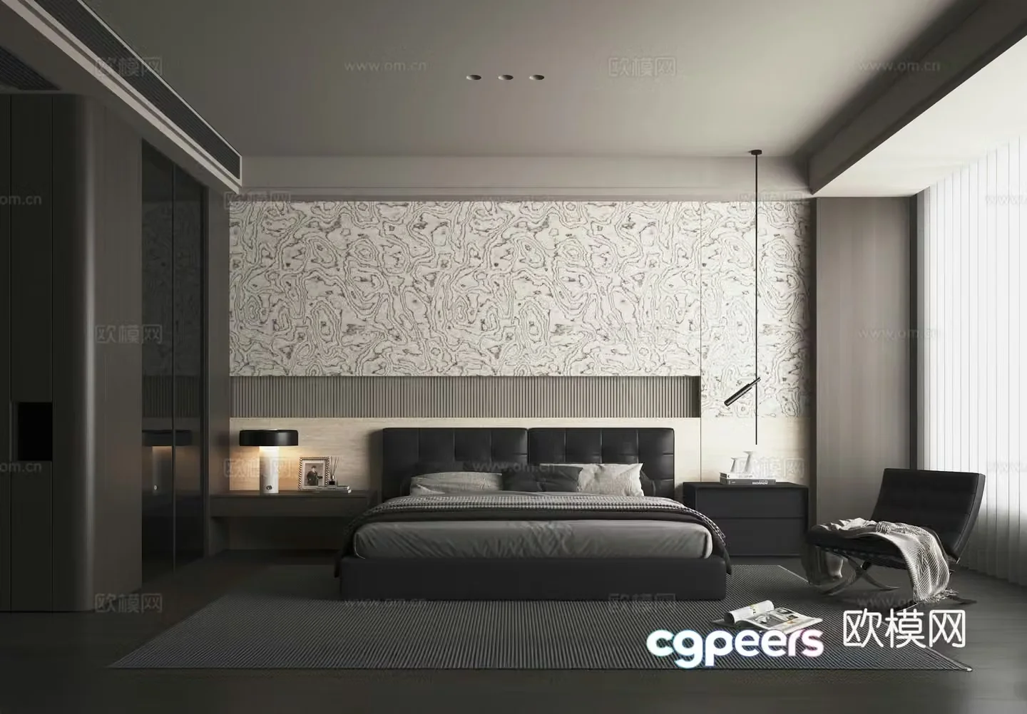 Italian simple master bedroom 3D model