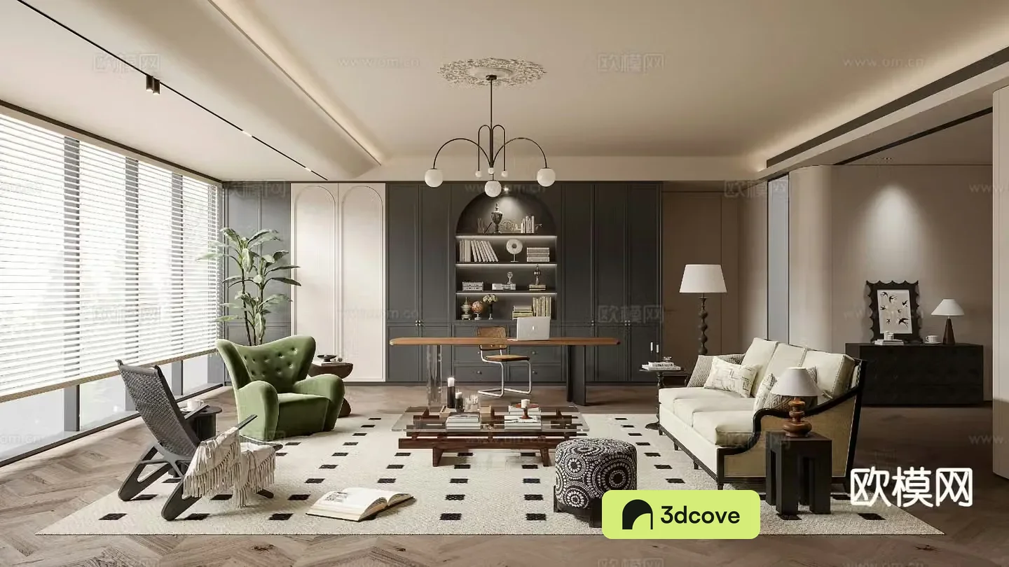 French retro living room