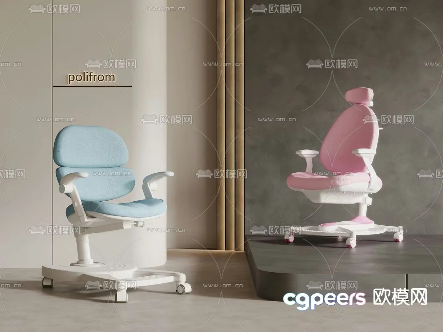 Children’s chair learning chair writing chair 3d model