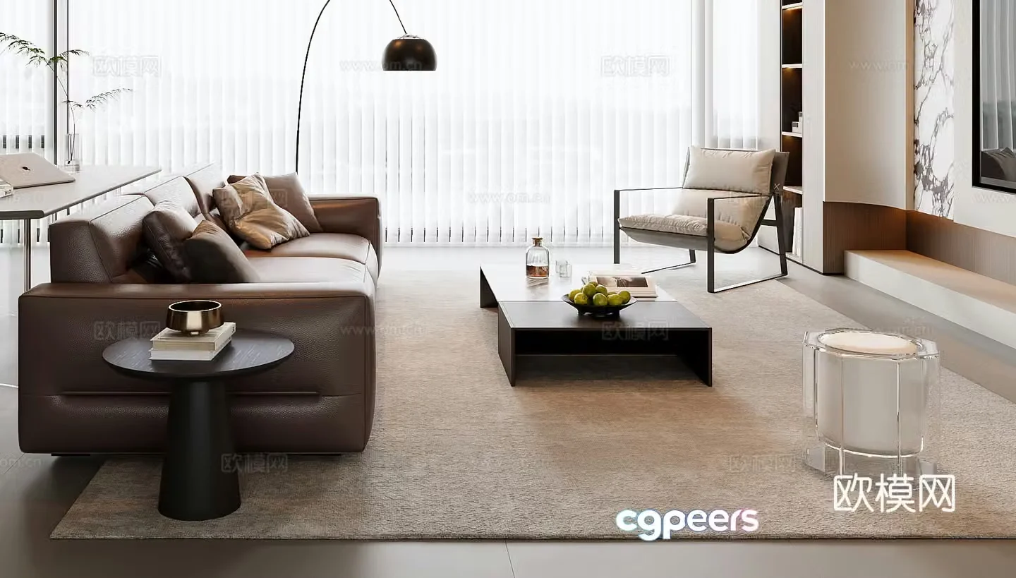 Italian sectional sofa 3d model