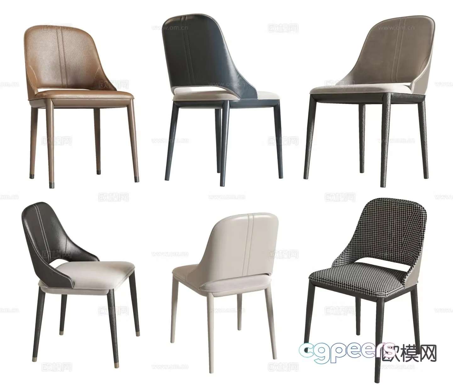 Modern single chair dining chair chair 3d model