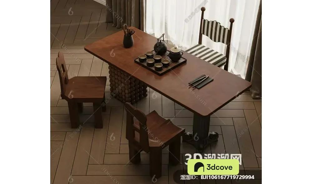 A Dining Room With A Table And Chairs
