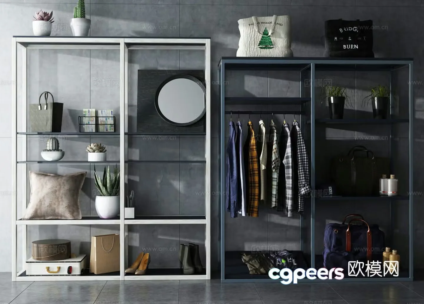 Modern shelf combination 3D model