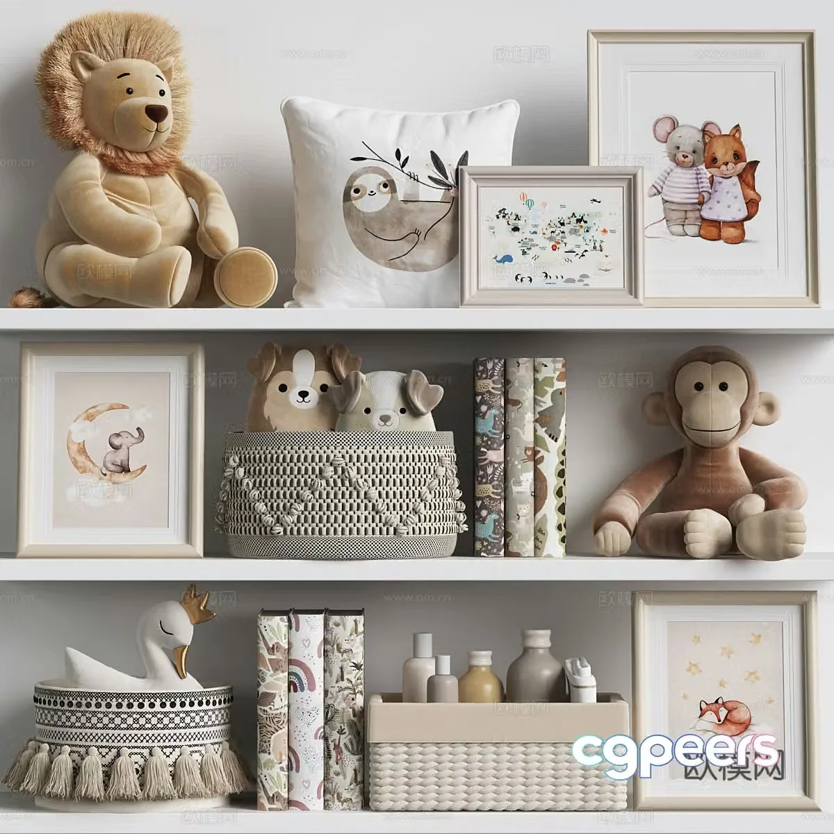 Modern cream style children’s jewelry Plush toy 3d model