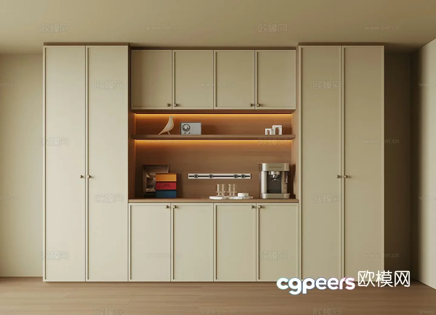 Modern wine cabinet sideboard 3D model