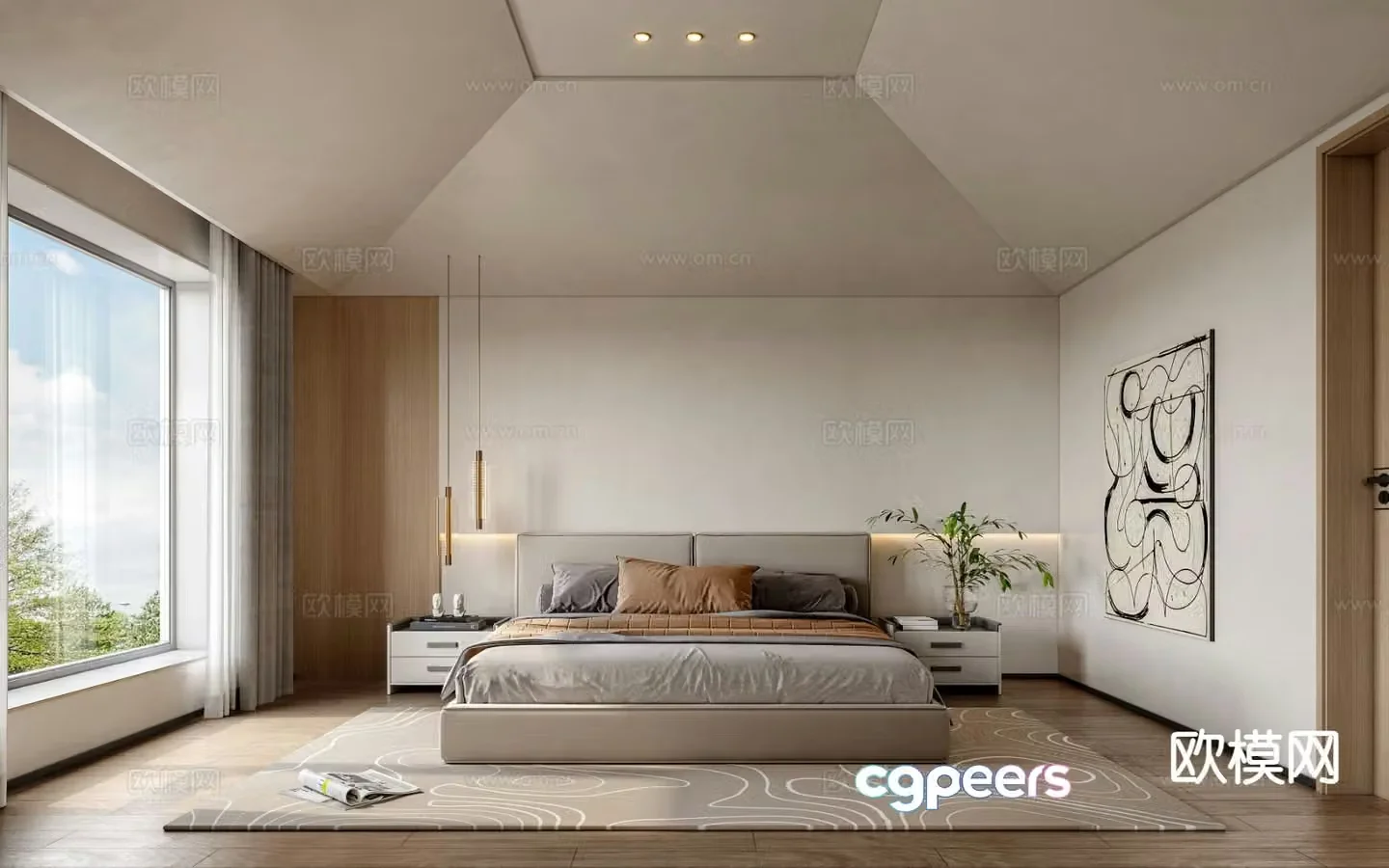 Modern bedroom second bedroom 3d model