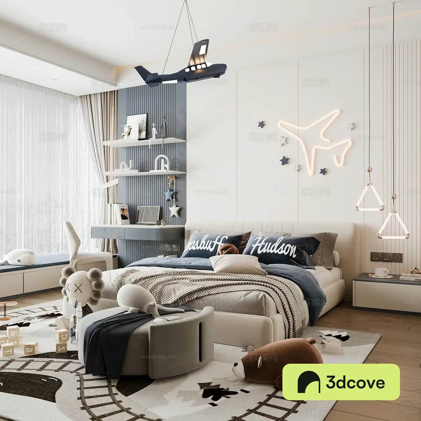 Modern children’s room boy’s room girl’s room children’s bed children’s wardrobe children’s desk