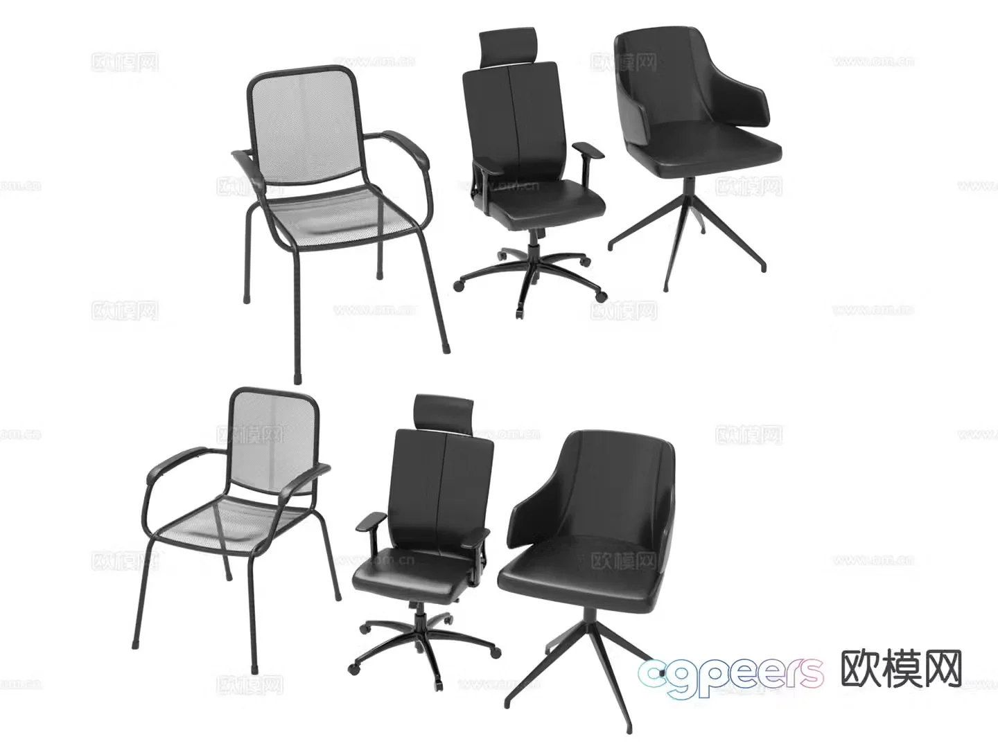 Office chair shift chair staff chair 3d model