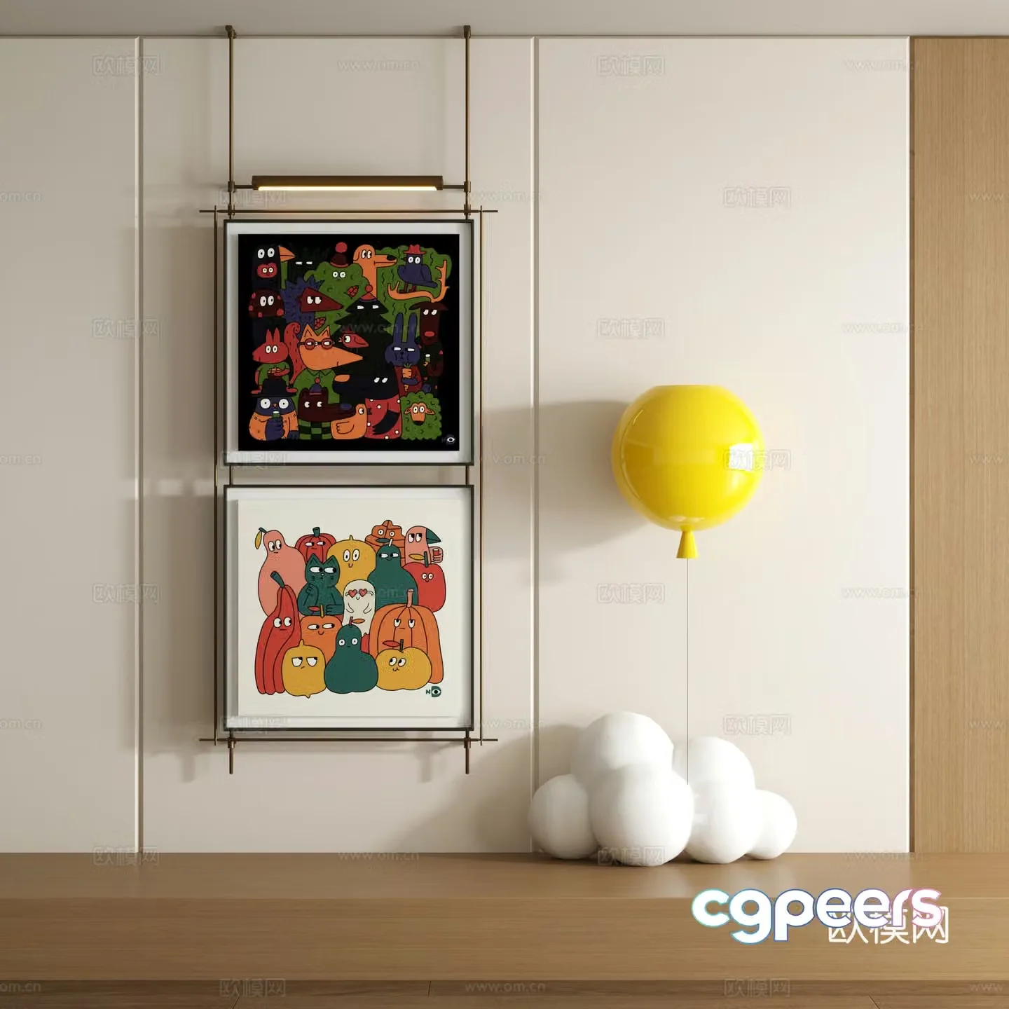 Modern graffiti decorative painting 3d model