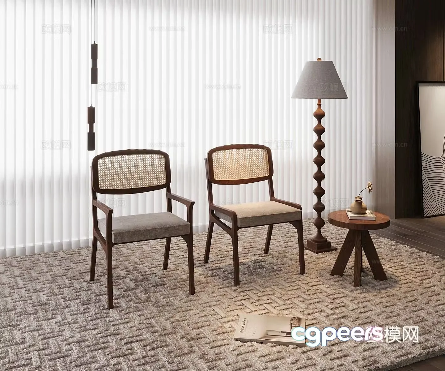 Medium-old single chair 3d model