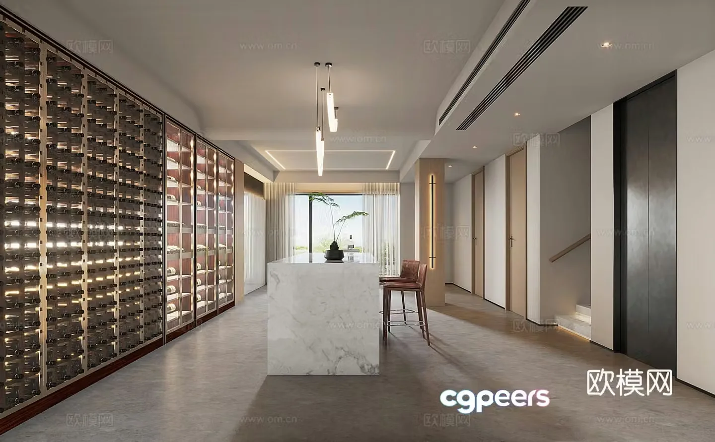 Modern wine cellar 3d model