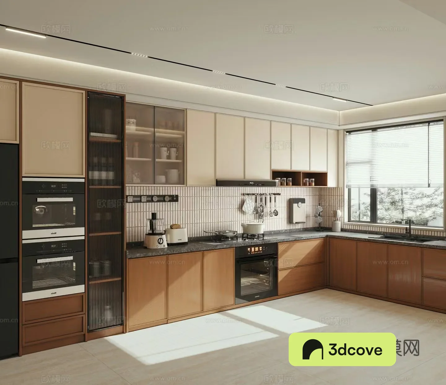 Modern medieval style semi-open kitchen
