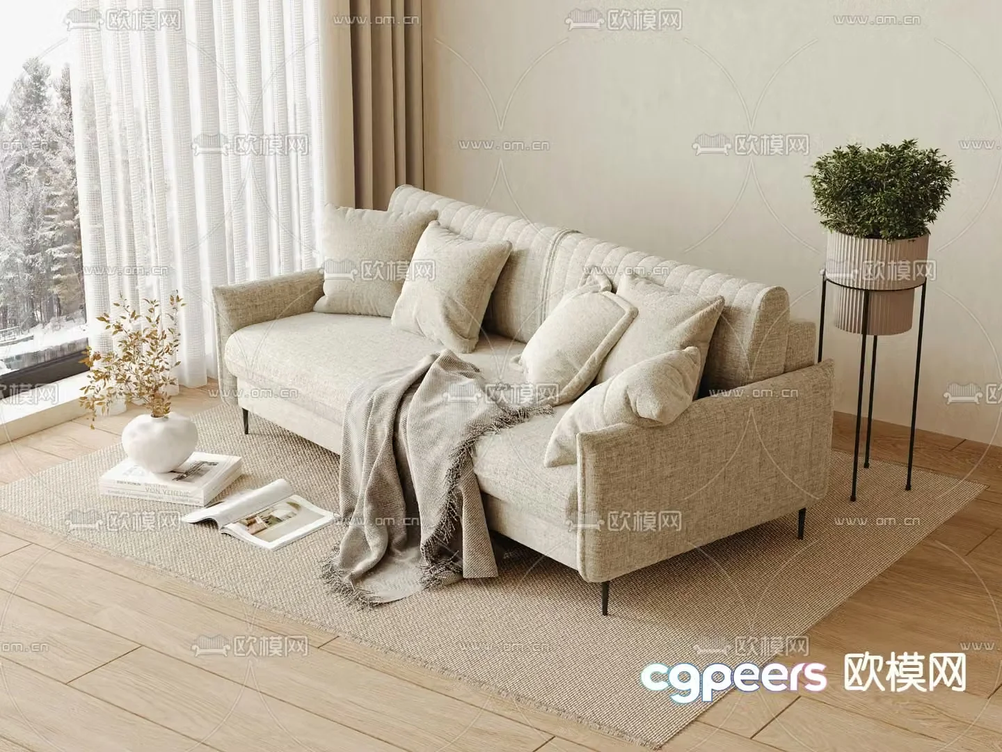 Modern love sofa 3d model