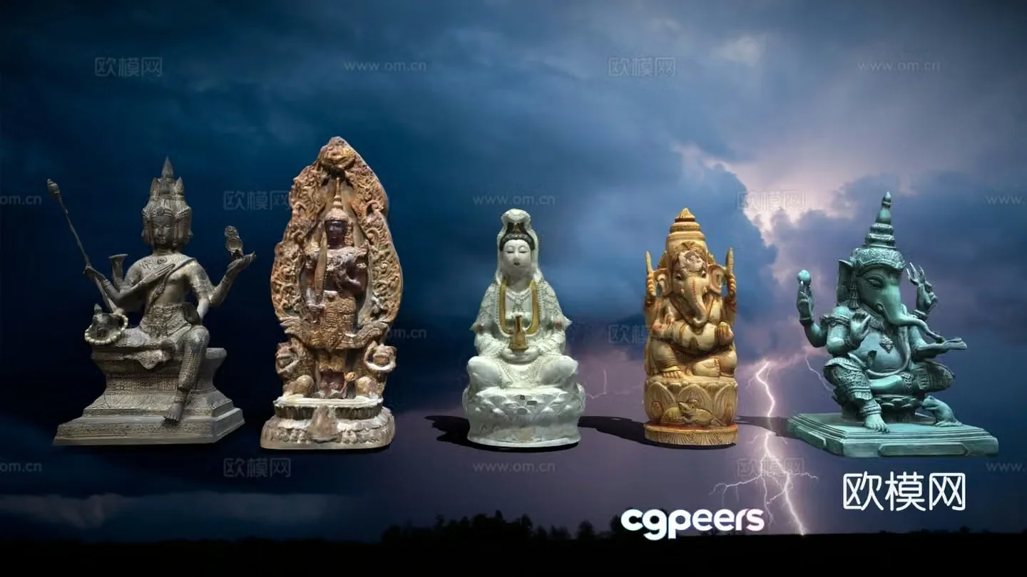 Chinese jewelry ornaments Religious ornaments Buddha Guanyin 3D model