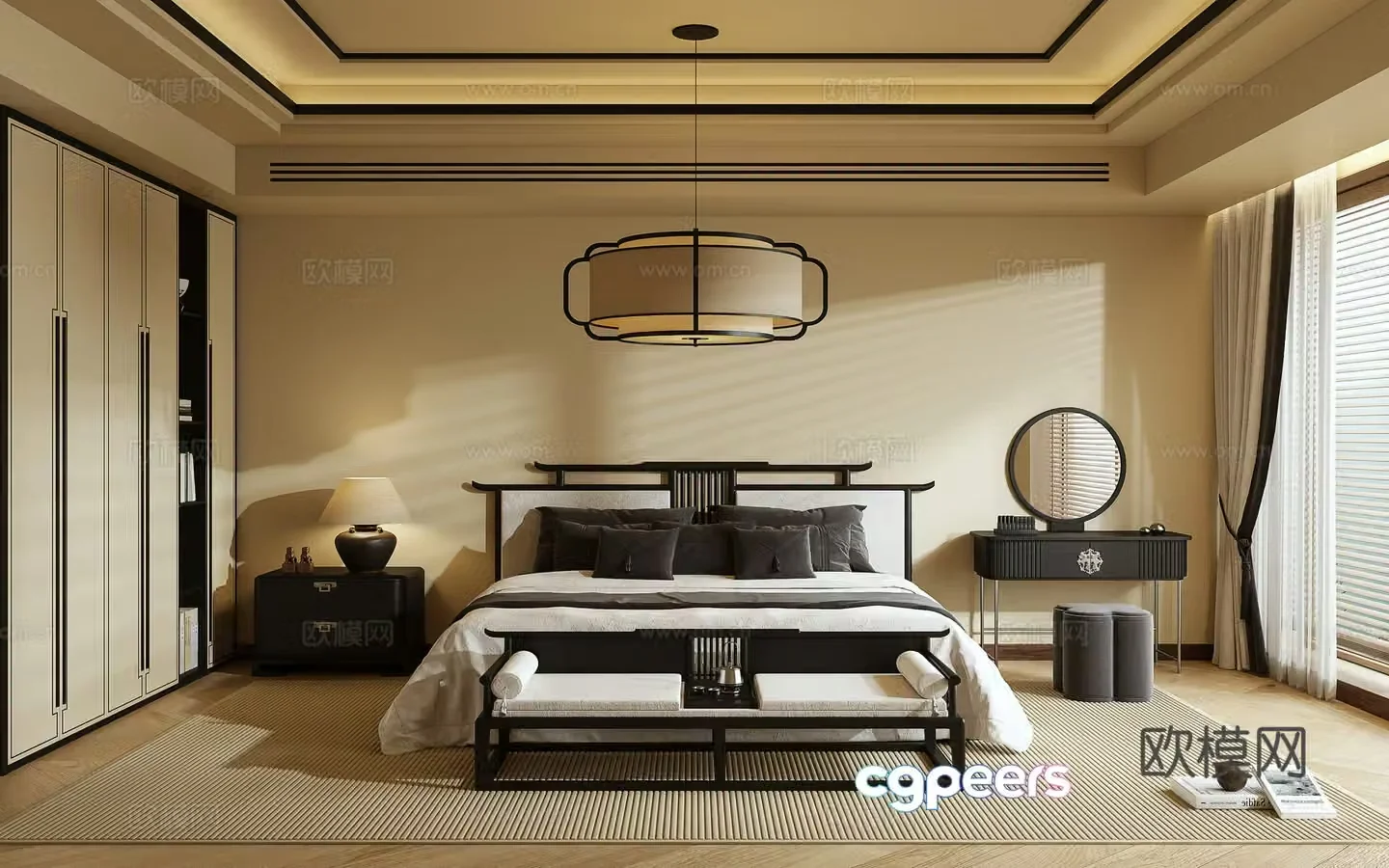 New Chinese style bedroom master bedroom 3D model