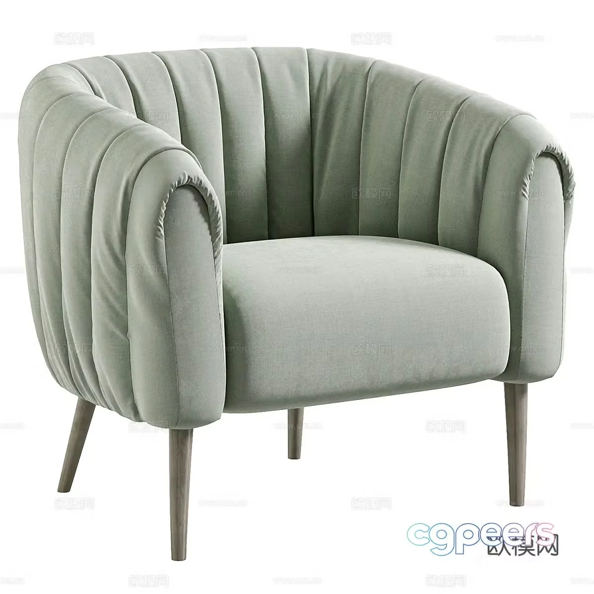 Modern cream style OREAS lounge chair 3d model