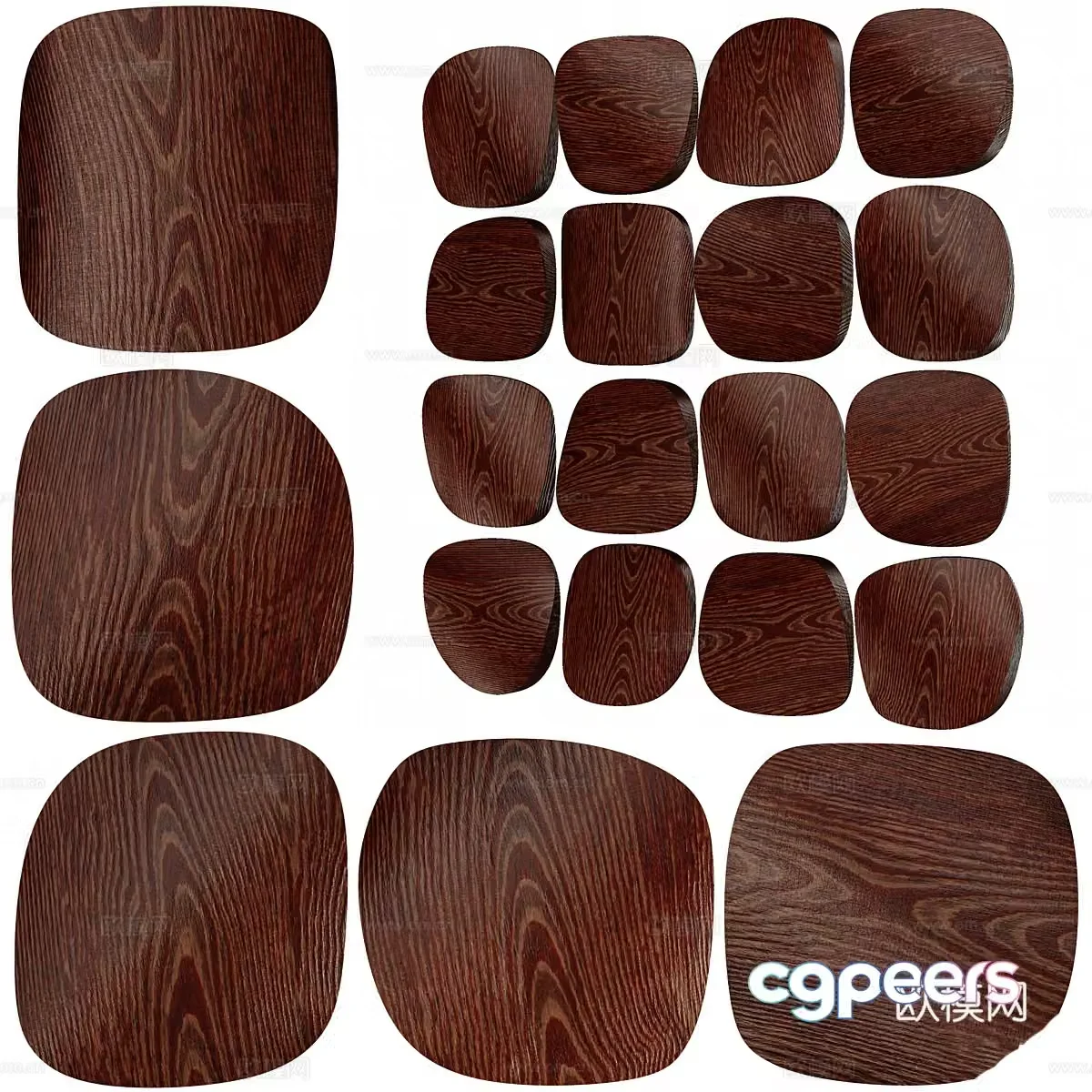 New Chinese-style sculpture wooden wall decoration 3D model