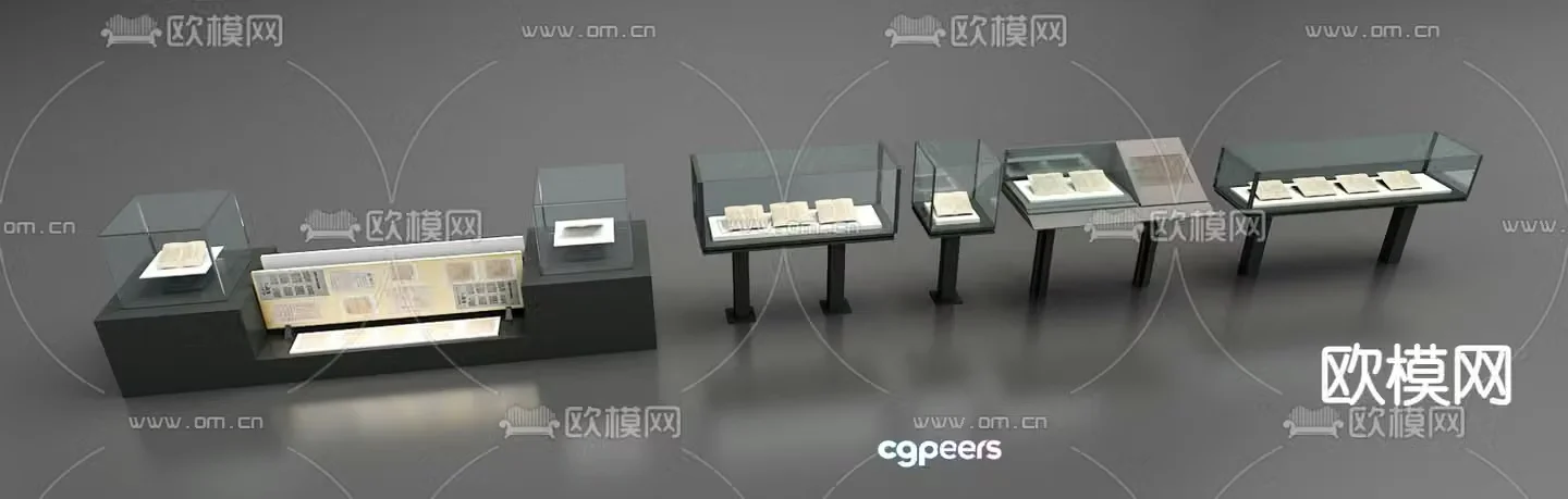 Showcase cultural relics exhibition stand 3D model