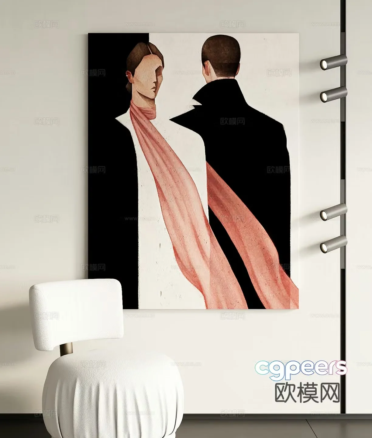 Modern decorative painting 3d model