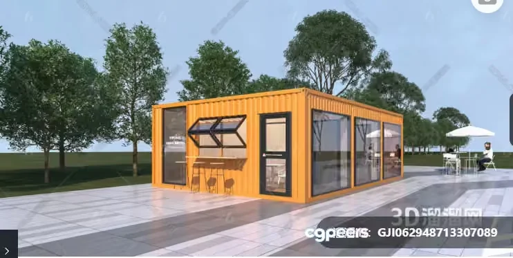 Modern Shipping Container House 3D Model – 5594 – VRAY Render