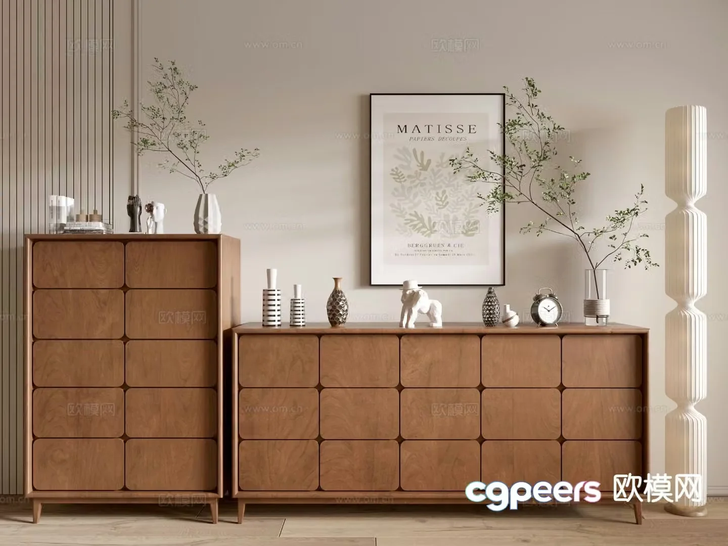 Wabi-sabi side cabinet 3D model