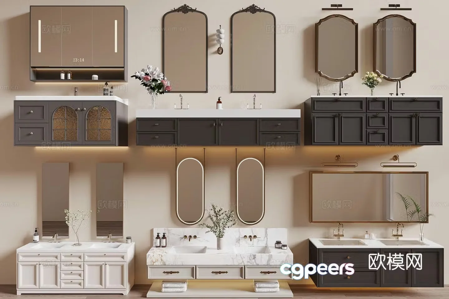 French bathroom cabinet 3d model