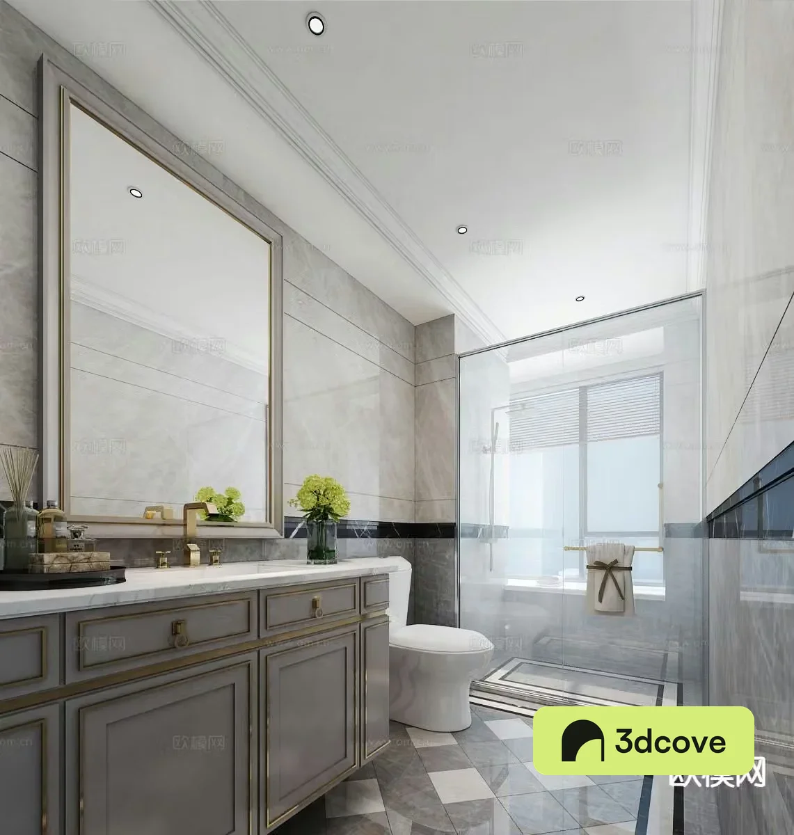 Simple European bathroom toilet