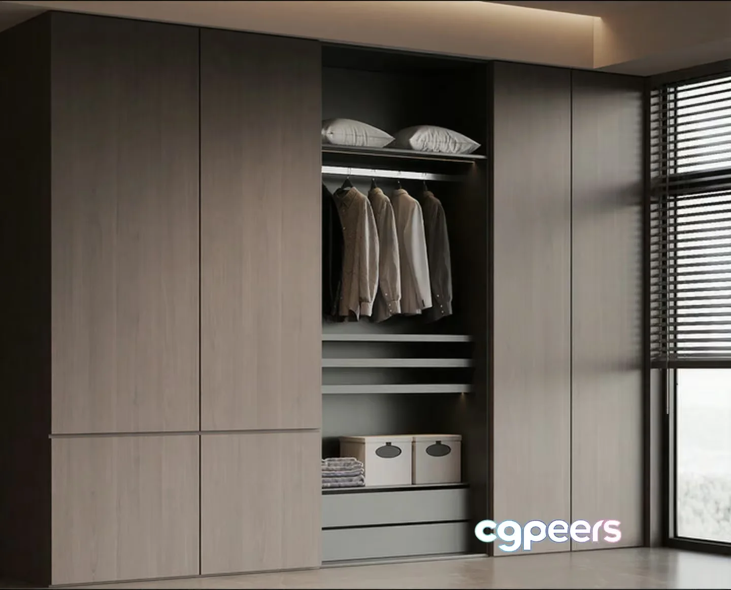 A Closet With Shelves And Drawers 3D Model – 12177 – VRAY Render
