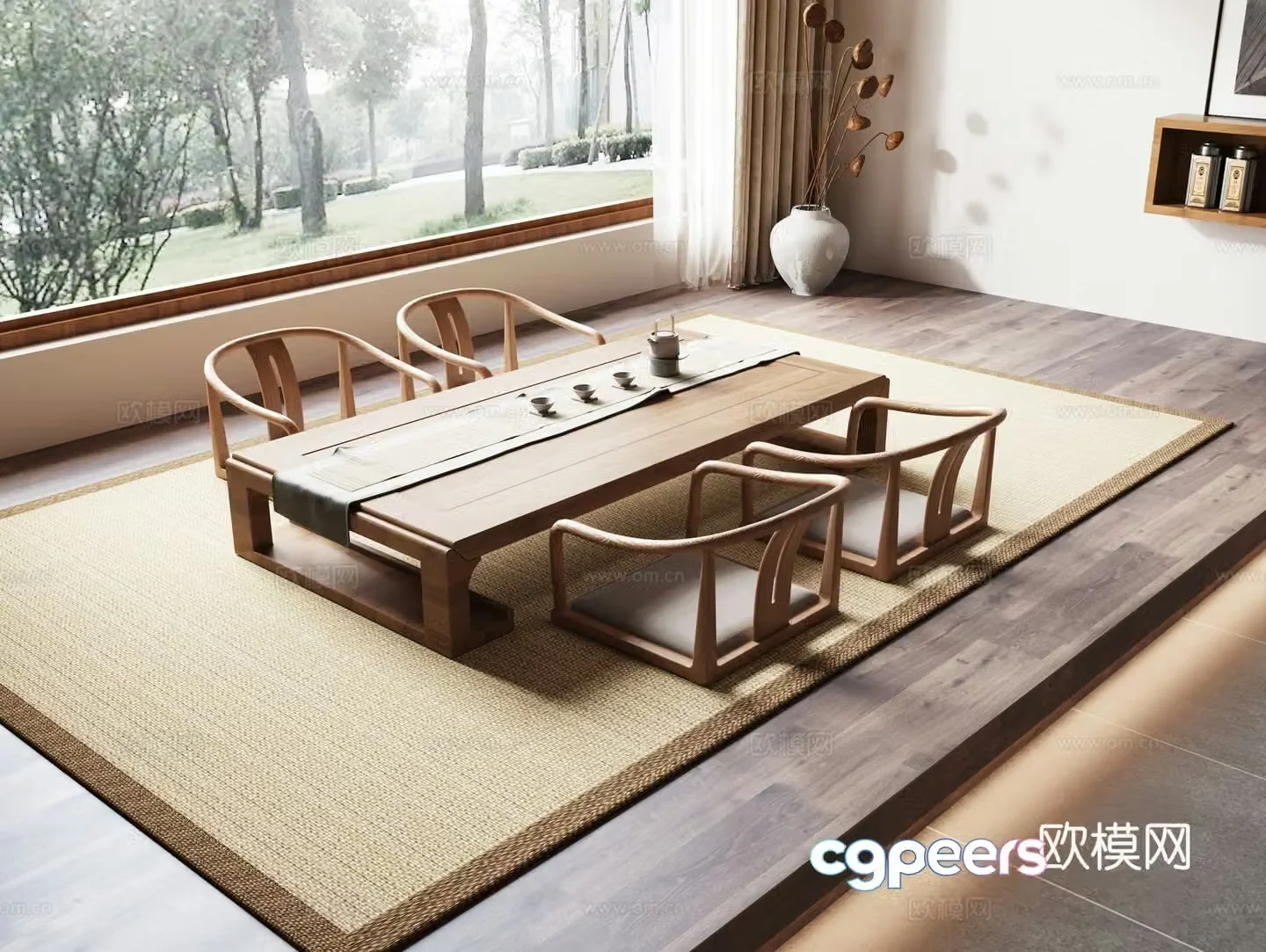 New Chinese tea room 3D model