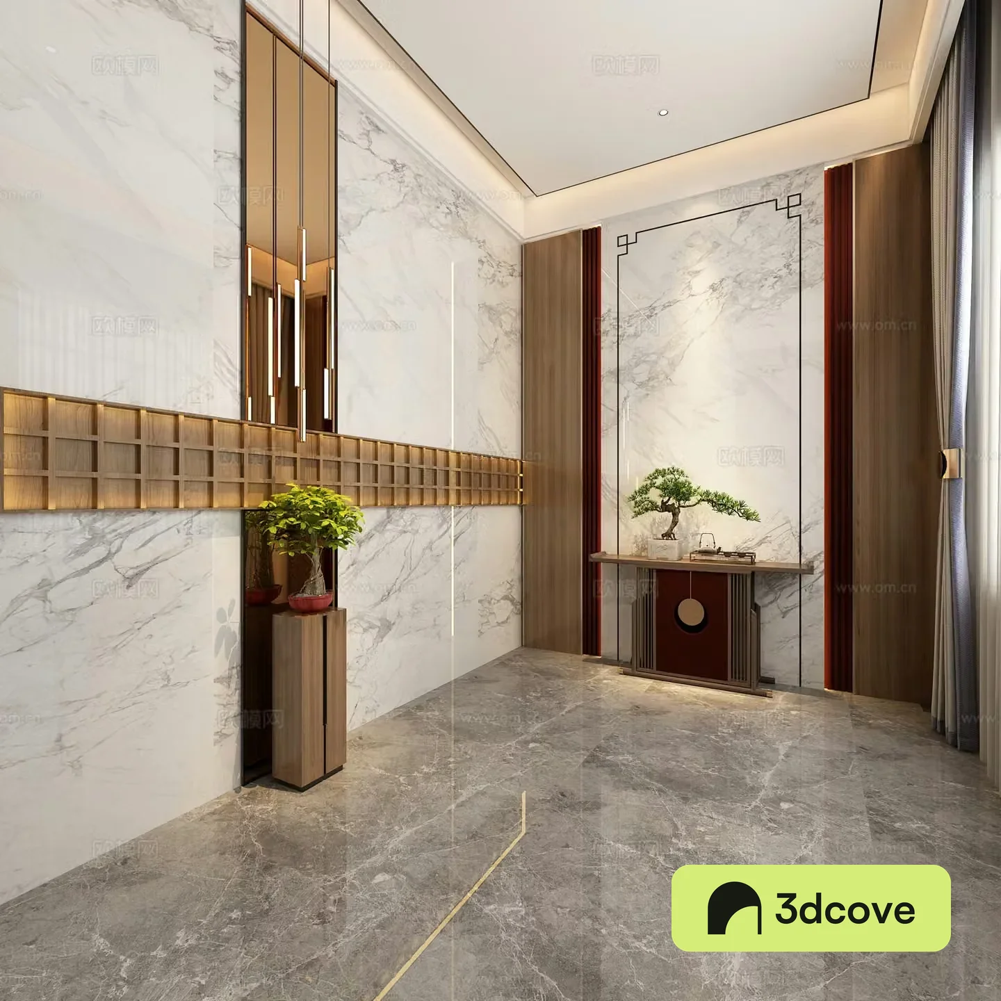 New Chinese style stairwell staircase