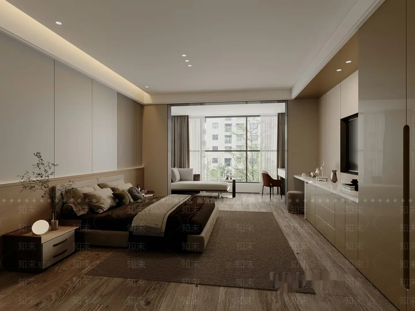 Modern Master Bedroom 3D Model – 19220 – VRAY Render