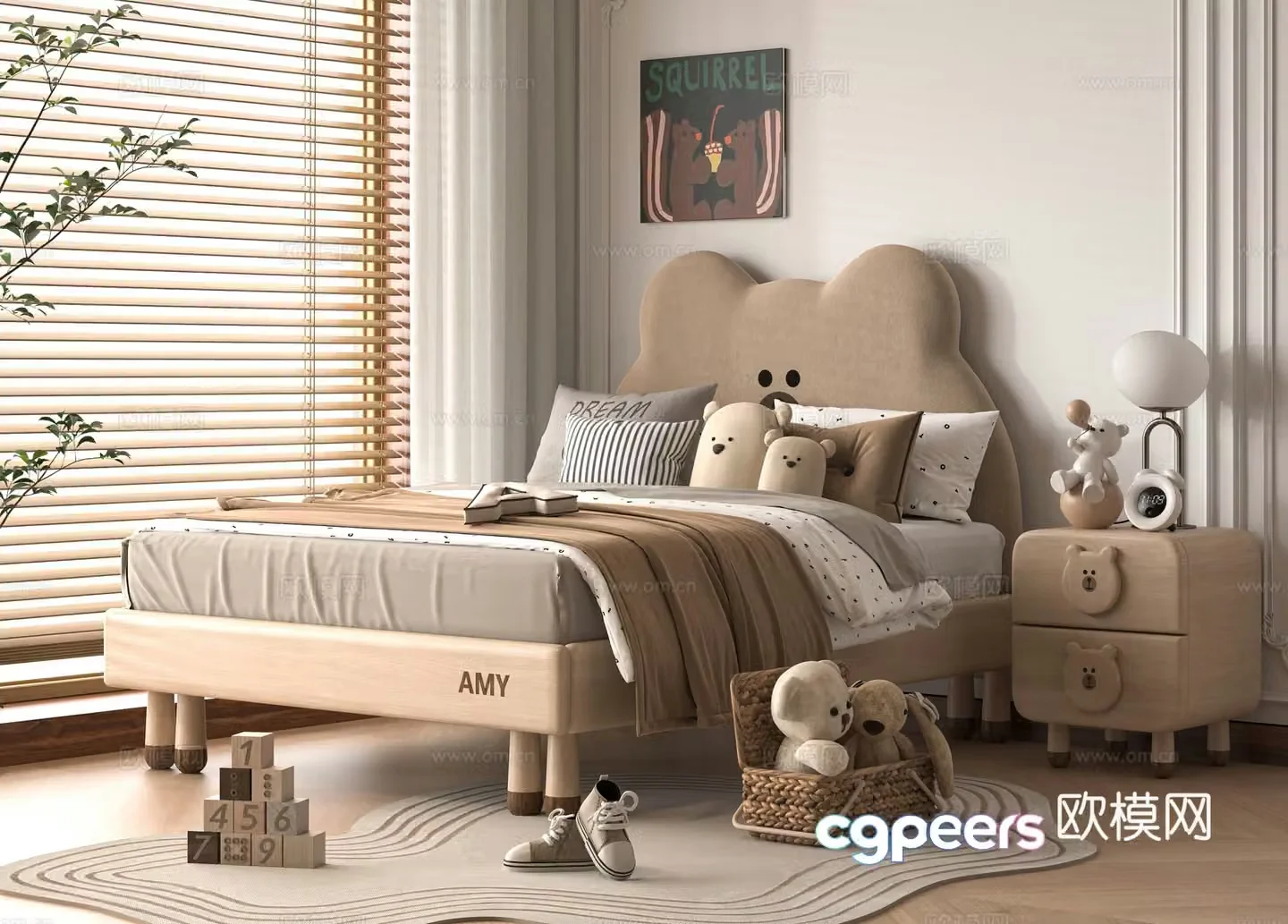 Modern children’s bed 3d model
