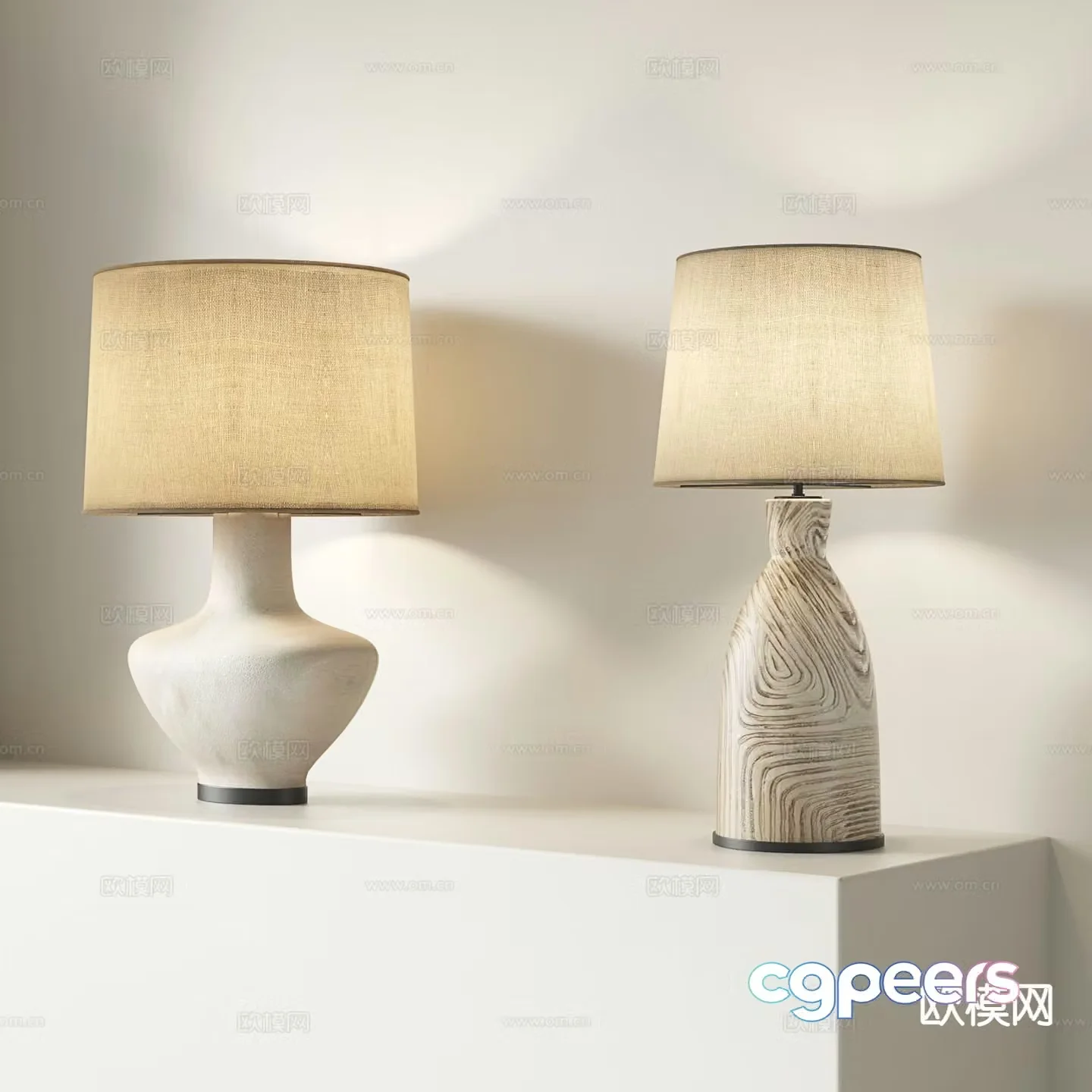 Medieval style table lamp clay pot table lamp 3d model