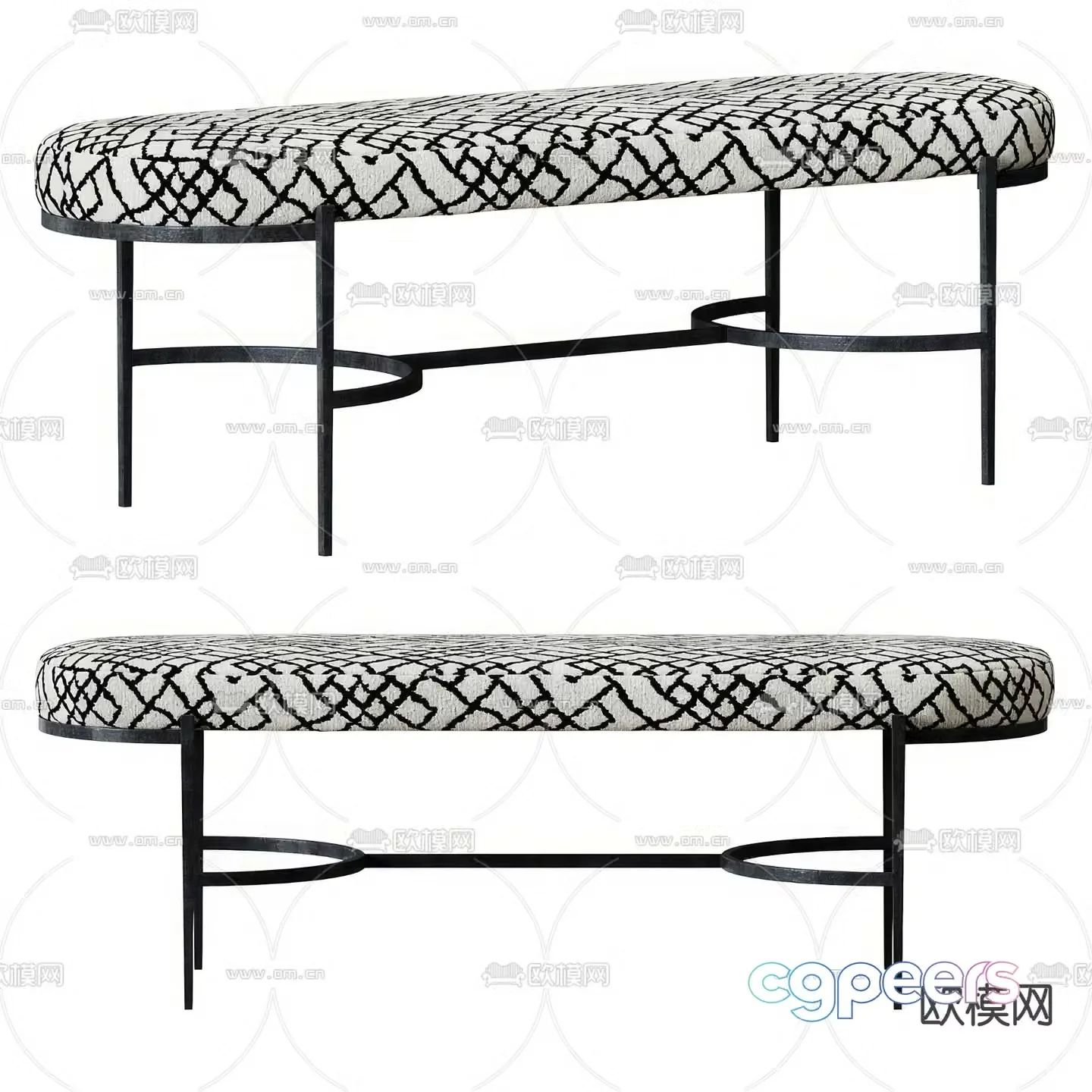 Modern foot pedal stool 3d model