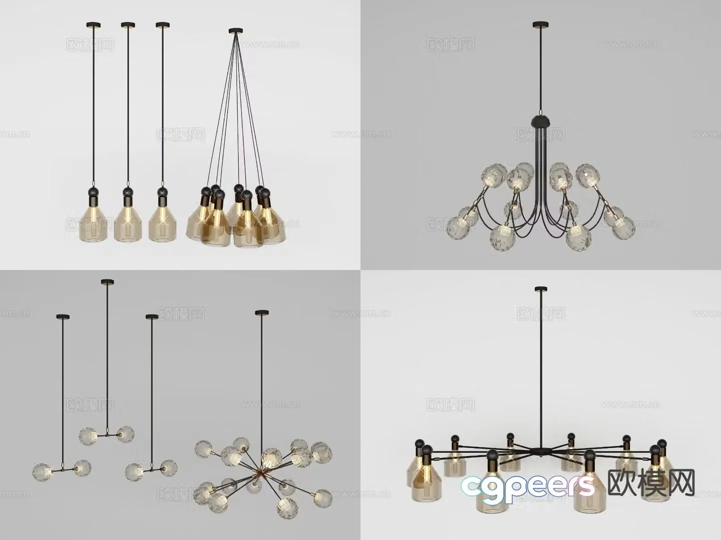 Nordic chandelier art chandelier 3d model