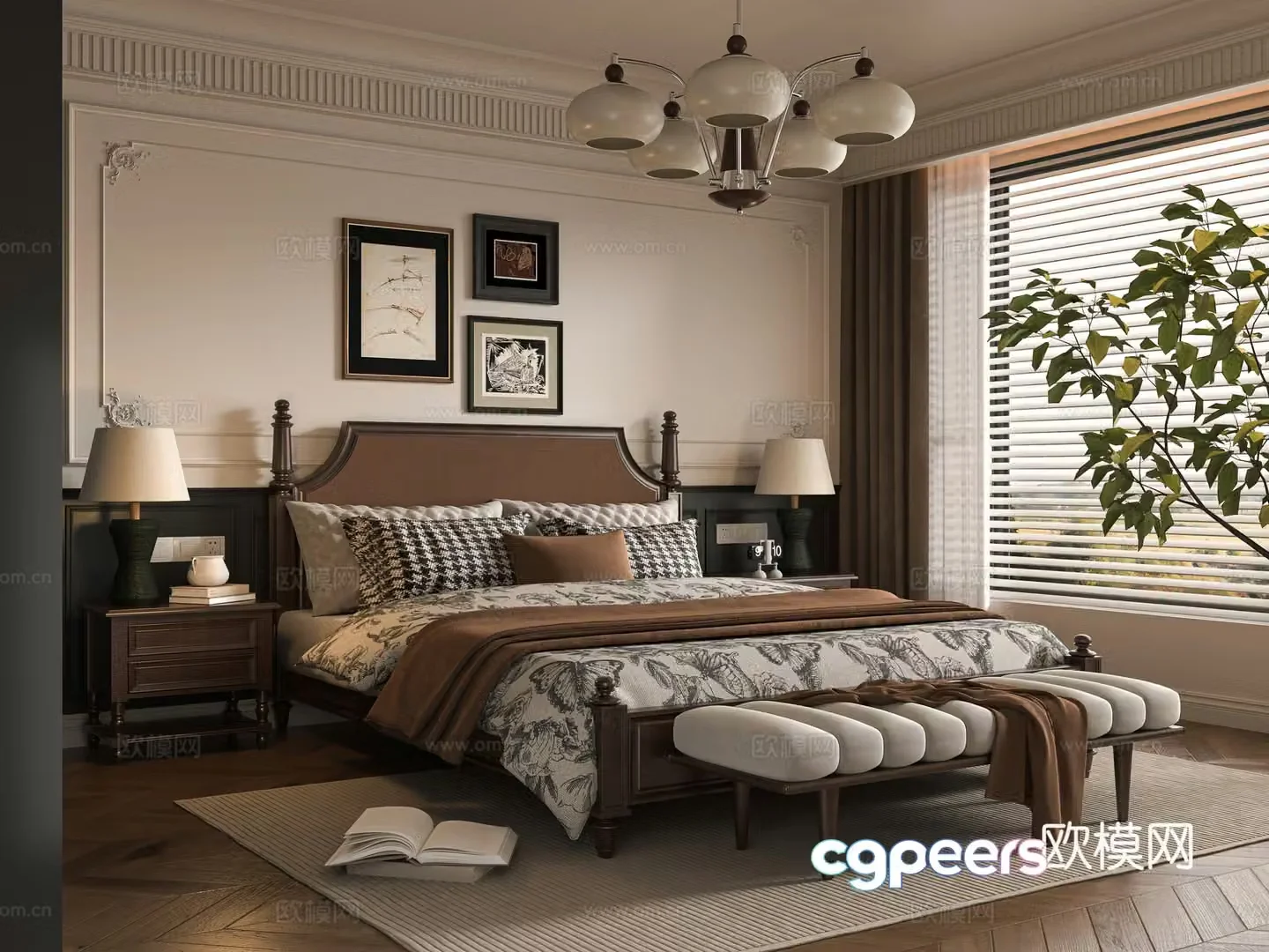 Middle-aged bedroom 3d model