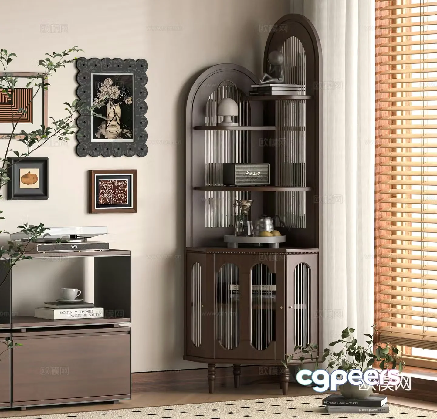 Modern corner cabinet 3d model